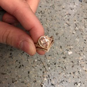 Pink morganite ring set